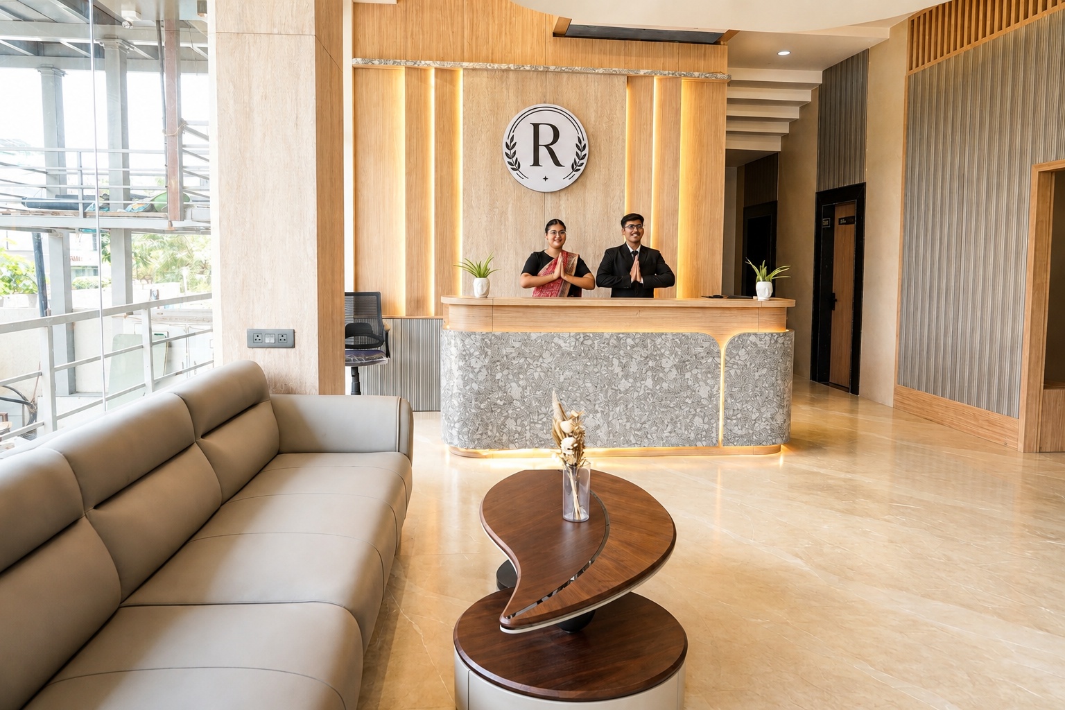 Hotel Ramaya front desk team welcoming guests